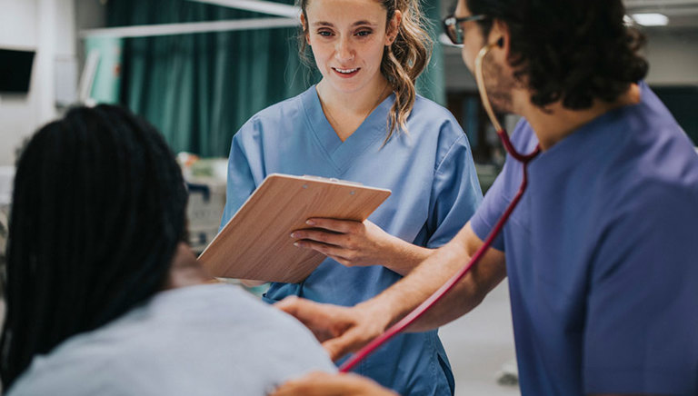 Doctor examining patient